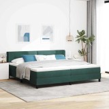 Cumpara ieftin Pat cu arcuri cu headboard Verde inchis 200 x 200 cm Catifea