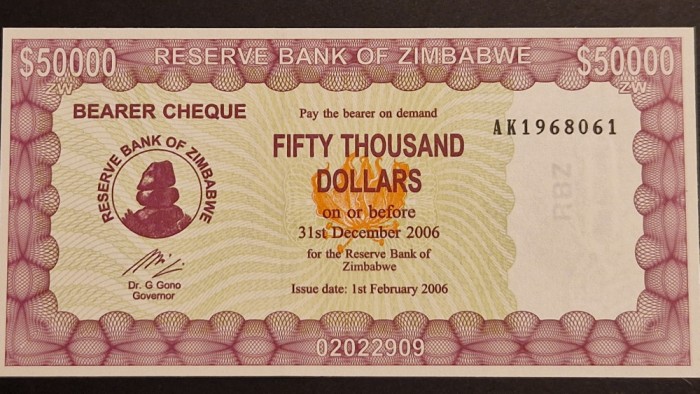 Zimbabwe 50000 Dolari 2006 UNC