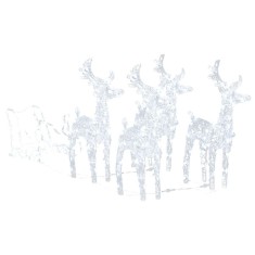 Decoratiune de Craciun cu reni si sanie, 280x28x55, acril