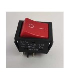Intrerupator 4 poli 250V 30A 1 buton rosu ON-OFF cu retinere 21.7x28, Oem