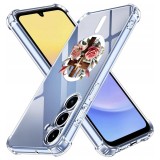 Husa antisoc pentru samsung galaxy a15 - airbag magsafe, col&Egrave;uri ranforsate - cross floral