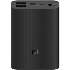 Incarcator portabil universal Xiaomi MI Power Bank 3 Ultra Compact, 10000 mAh, Fast Charge (22.5W), Dual USB-A + USB type C, Black