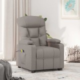 Cumpara ieftin Fotoliu de masaj cu ridicare, gri taupe, material textil