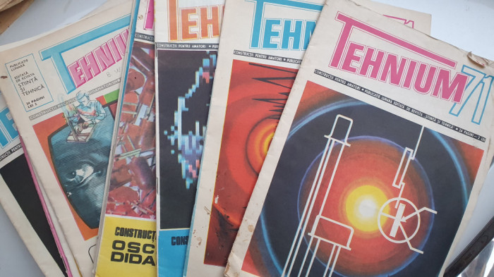 12 reviste Tehnium anii 1970-1975, constructii amatori, 24 pagini fiecare