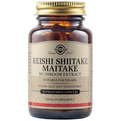 Reishi shiitake maitake mushroom extract veg.50cps solgar foto