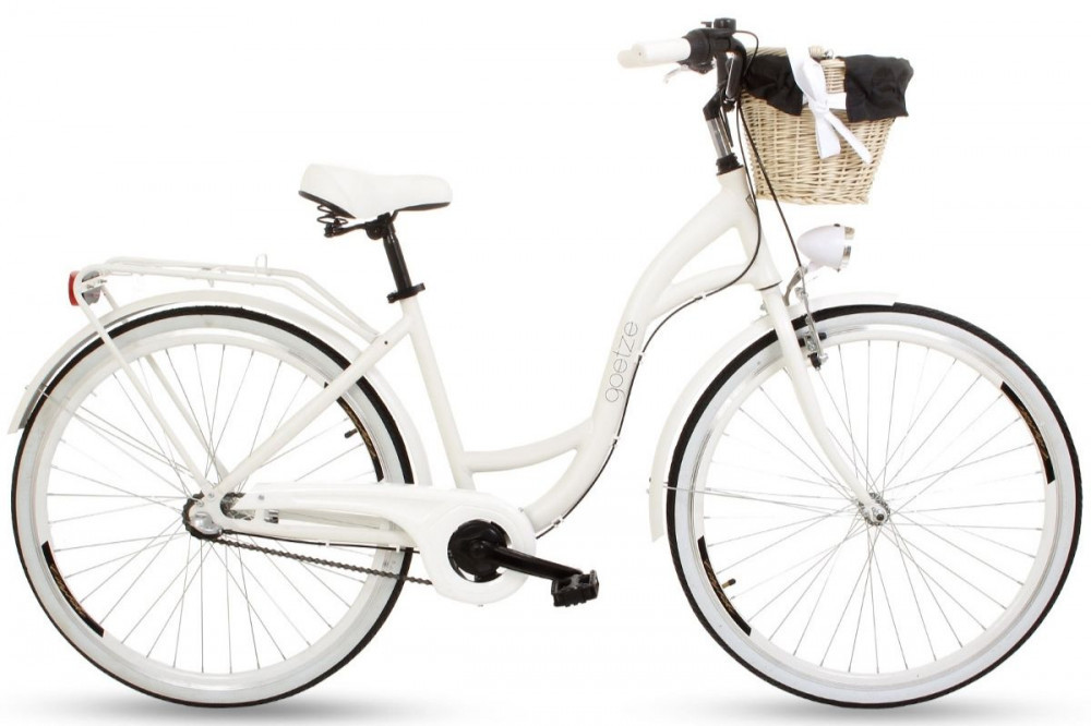 Bicicleta Dama Aluminiu Goetze® Style 3 viteze Roata 28", 160-185 cm  inaltime, Alb | Okazii.ro