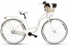 Bicicleta Dama Aluminiu Goetze&amp;reg; Style 3 viteze Roata 28&amp;quot;, 160-185 cm inaltime, Alb foto