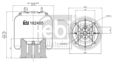 FEBI BILSTEIN 182465 Burduf, suspensie pneumatica foto