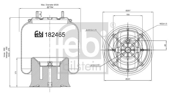 FEBI BILSTEIN 182465 Burduf, suspensie pneumatica