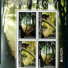 ROMANIA 2011 - Europa Paduri - Bloc 4 timbre MNH - LP 1899 a - cota 27,6 lei