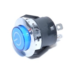 Push buton albastru cu reținere, incastrabil, ideal pentru aplicații auto, panouri de comandă, proiecte DIY, 12V&ndash;24V 16A