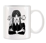 Cana alba personalizata cu Wednesday, Familia Addams, INOVATIX&reg;. 330ml, Oem