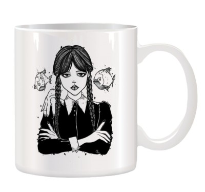 Cana alba personalizata cu Wednesday, Familia Addams, INOVATIX&amp;reg;. 330ml foto