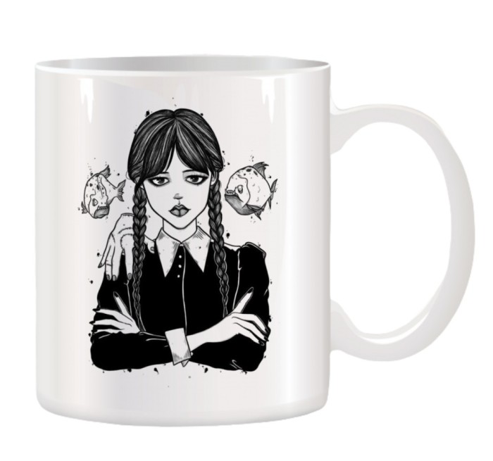 Cana alba personalizata cu Wednesday, Familia Addams, INOVATIX&reg;. 330ml