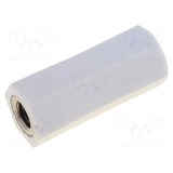 Bucșă izolantă DREMEC M5 35mm poliamidă albă UL94V-2