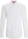 Camasa Barbati HUGO Koey Slim Fit, Maneca Lunga, Bumbac 100%, Guler Kent, Alba, Marimea 39 - Outlet