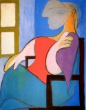 Pablo Picasso, Femeie st&acirc;nd l&acirc;ngă fereastră, litografie semnata pe placa
