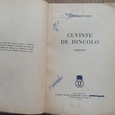 DEMOSTENE BOTEZ - CUVINTE DE DINCOLO, prima editie, 1934,brosata