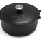 Vas pentru gatit, Oala cu capac Le Creuset Signature , din fonta emailata, 28 cm, 6,7 litri, negru mat - RESIGILAT