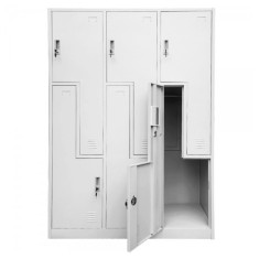 Vestiar metalic Premium 6 usi Z (3x2) 1200x500x1800 mm (LxlxH), Neasamblat, PLUS
