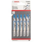 Bosch T 118 G - Set panze fierastrau pendular tija cu un prag de prindere (T) 92 mm metal taiere dreapta fina 5 bucati