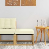 vidaXL Taburet Picioare Exterior Lemn Masiv Acacia Alb Textilene Modular 59x59x37cm