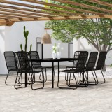 VidaXL Set mobilier de grădină, 9 piese, negru