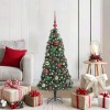 VidaXL Brad de Crăciun artificial, pre-luminat, cu set de mingi 120 cm 3396149