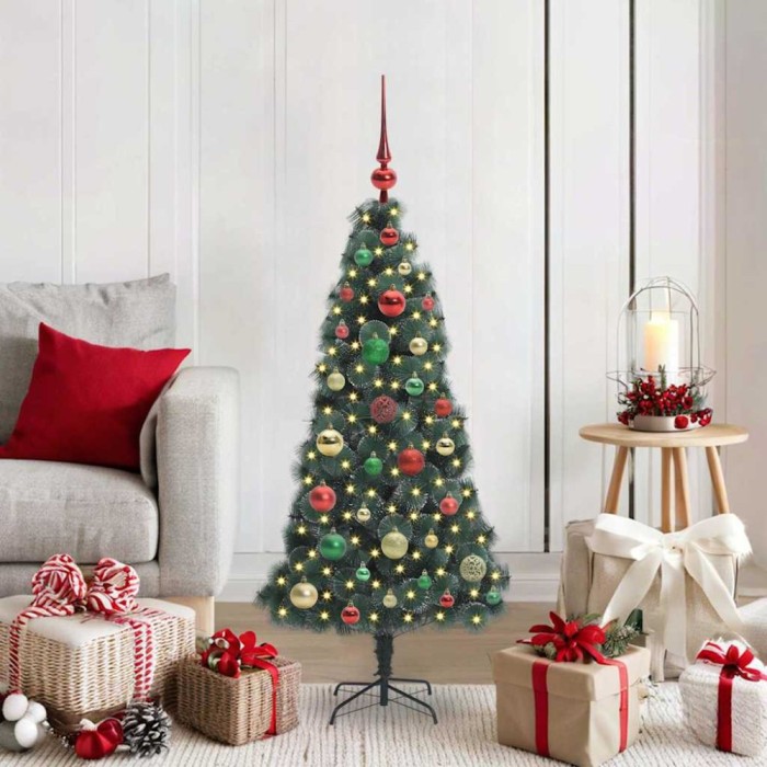 vidaXL Brad de Crăciun artificial, pre-luminat, cu set de mingi 120 cm 3396149