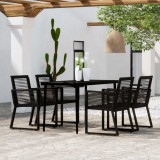 vidaXL Set de mobilier pentru grădină, 5 piese, negru