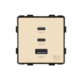 Cumpara ieftin Modul priza USB Fast Charge 65W cu 2 x USB-C si USB-A, Luxion auriu
