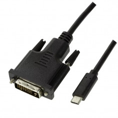 CABLU video LOGILINK adaptor USB 3.1 Type-C (T) la DVI-D DL (T) 1.8m rezolutie maxima Full HD (1920 x 1080) la 60 Hz negru &amp;amp;quot;UA0331&amp;amp;quot; foto