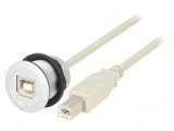 Soclu USB 22mm argintie IP20