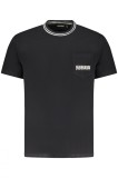Napapijri Tricou barbati, cu buzunar pe piept si imprimeu, Regular Fit, Negru
