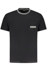 Napapijri Tricou barbati, cu buzunar pe piept si imprimeu, Regular Fit, Negru foto