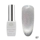 Oja semipermanenta, Snow White, 3D Cat Eye, Global Fashion 8ml, 07