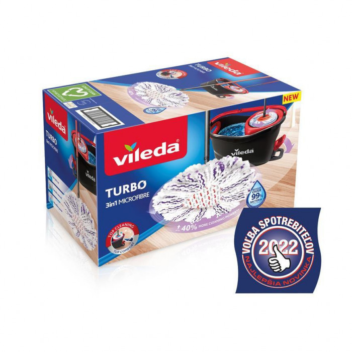 Set de curățare Vileda TURBO, 3&icirc;n1 + mănuși gratuite