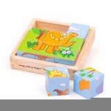 Puzzle cubic - dinozauri PlayLearn Toys, BigJigs Toys