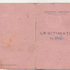 bnk div Legitimatie Petrolifera Muntenia 1949 - 1950
