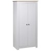 vidaXL Sifonier alb 80x50x171.5cm, lemn masiv pin Gama Panama. Dulap de haine spatios cu raft si bara umerase