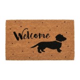 Covoras intrare casa PVC fibre cocos maro negru Catelus 75x45x1 cm