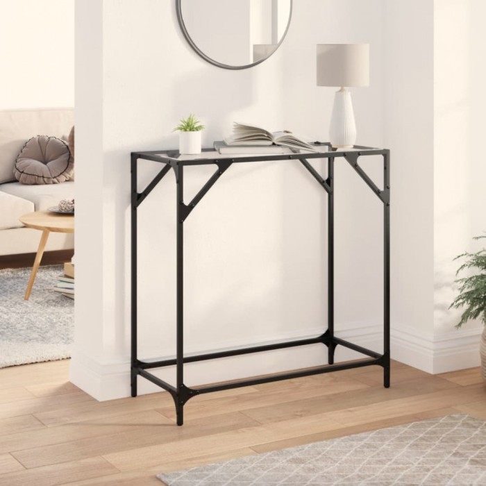 vidaXL Măsuță de cafea, blat din sticlă transparentă, 80x35x81 cm oțel 846018
