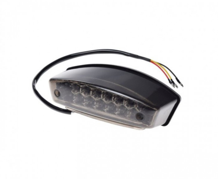 Stop spate WM moto/atv universal, sticla transparenta fumurie, LED Cod Produs: MX_NEW AM9936