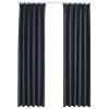 Draperii opace cu carlige, 2 buc., antracit, 140 x 225 cm