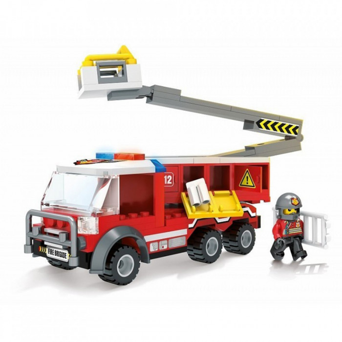 Blocki My Fire Brigade, Camion pompieri cu lift, 158 piese, 7-10 ani, 5-7 ani, 3-5 ani