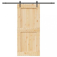 vidaXL Ușă glisantă cu set feronerie, 100x210 cm, lemn masiv de pin 3332747