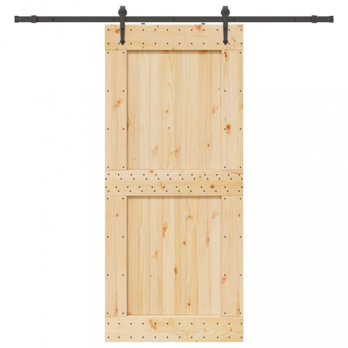 vidaXL Ușă glisantă cu set feronerie, 100x210 cm, lemn masiv de pin 3332747