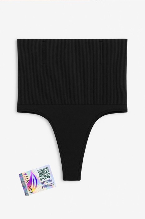 Chiloti modelatori tanga tip burtiera Chloe - Talie &icirc;naltă - Negru - Black, M