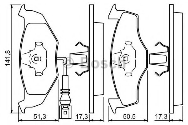 Set placute frana,frana disc SKODA FABIA I (6Y2) (1999 - 2008) BOSCH 0 986 424 723