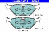 Set placute frana,frana disc BMW Seria 3 Touring (E46) (1999 - 2005) ATE 13.0470-3605.2